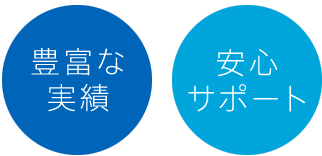 豊富な実績、安心サポート